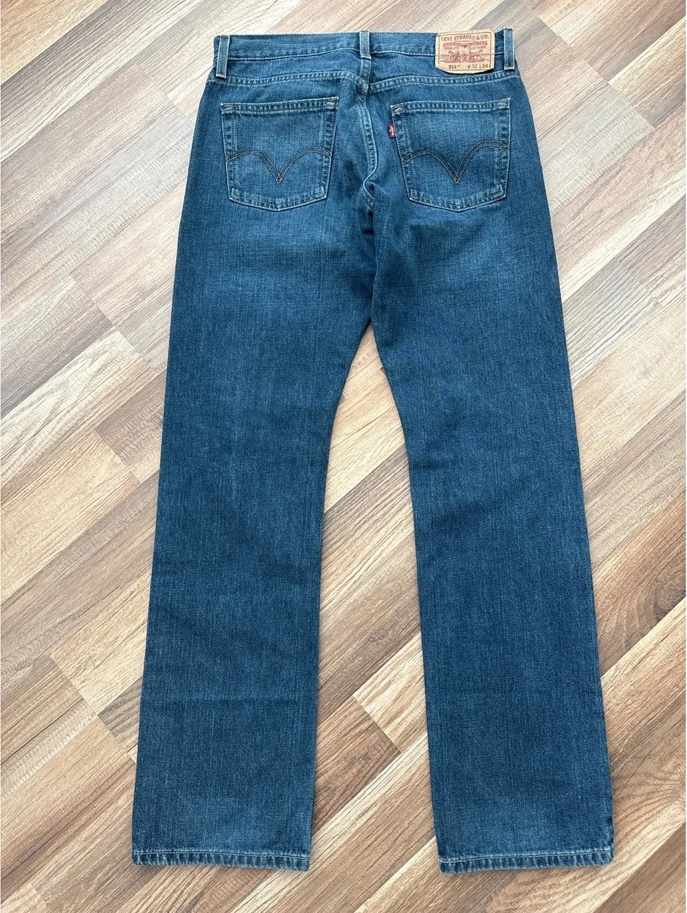 Levi’s 514 Slim Straight Jeans Mens 32x34 Blue Denim 100% Cotton Made Colombia